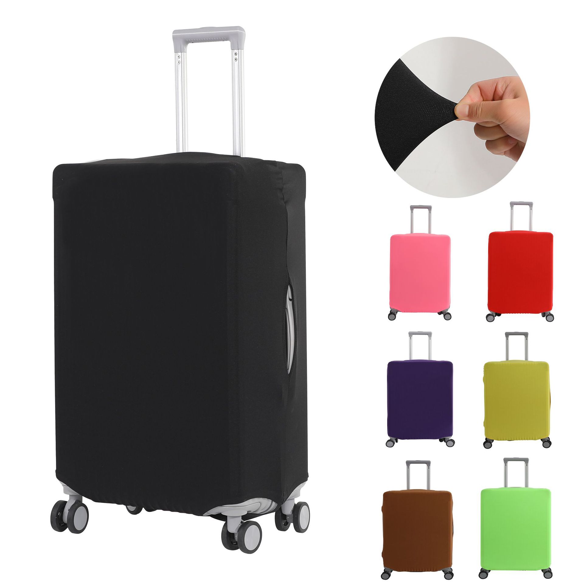 Luggage Protective Cover Transparent - Solid Color Elastic Luggage Protective Cover
