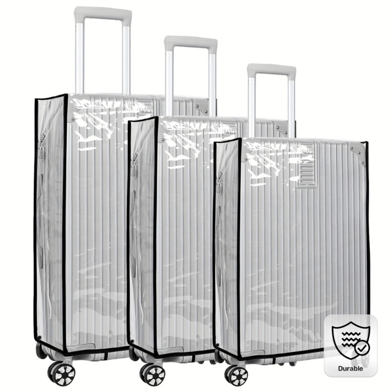 Luggage Protective Cover Transparent - 3pcs Stretchy Clear PVC Luggage Protective