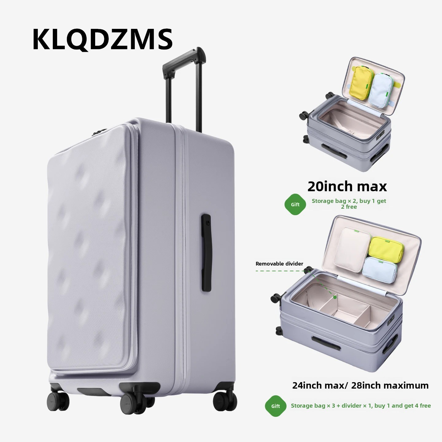 KLQDZMS Luggage Travel Bag 20  - огляд і ціна Spinner Wheel Rolling Suitcase 20 Inch