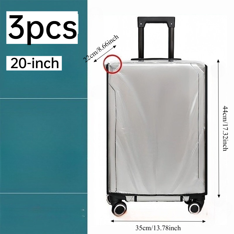 3pcs Stretchy Clear PVC Luggag - огляд і ціна Luggage Protective Cover Transparent
