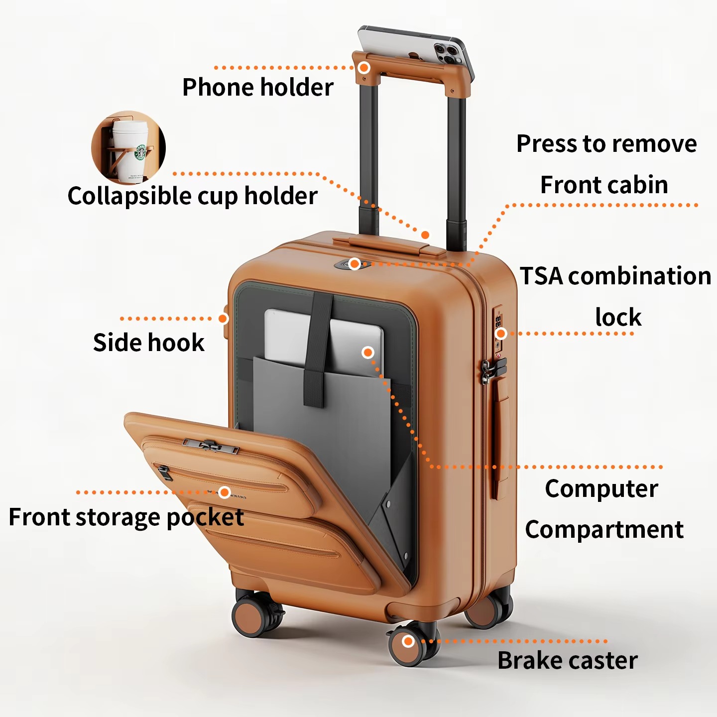 Rolling Luggage with Removable - огляд і ціна Spinner Wheel Rolling Suitcase 20 Inch