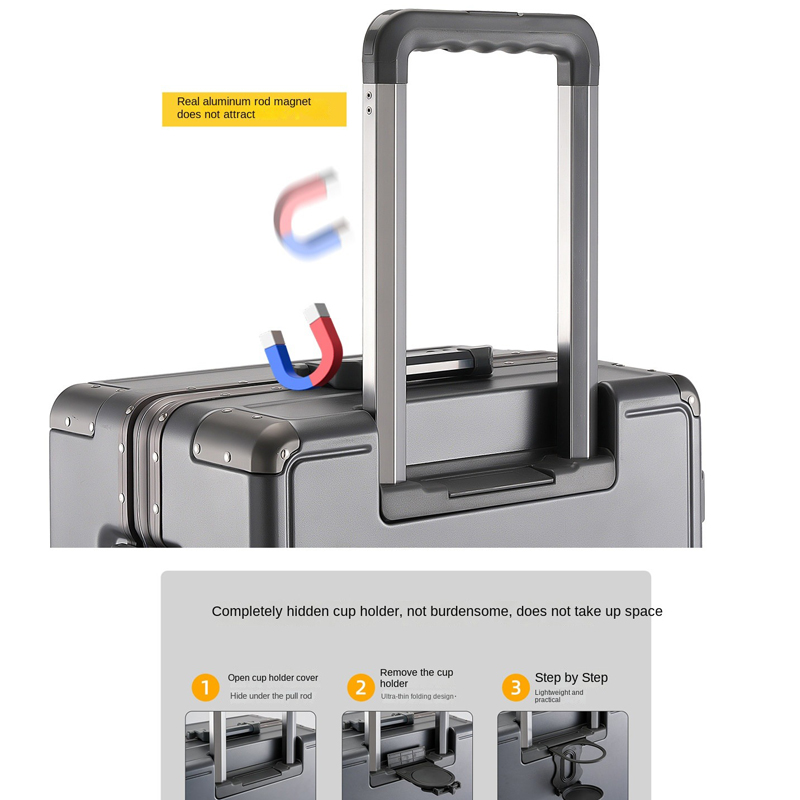 Thickened PC Aluminum-Frame Tr - огляд і ціна Aluminum Frame Carry On Luggage