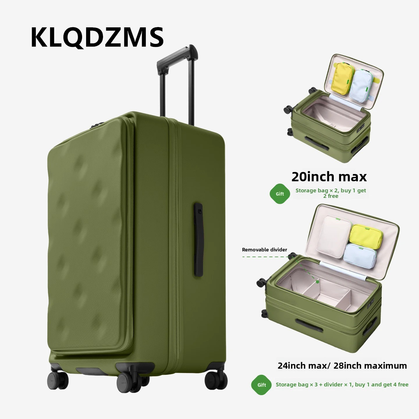 KLQDZMS Luggage Travel Bag Hig - огляд і ціна Spinner Wheel Rolling Suitcase 20 Inch